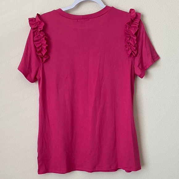 Pink Ruffle Sleeve Top - Picture 3 of 5